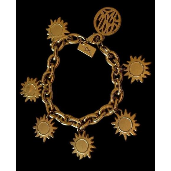 Lilly Pulitzer Jewelry - Lilly Pulitzer Charm Bracelet Gold Sunshine Sunflowers Logo NWOT